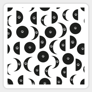 Moon phases with paw prints Sticker